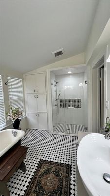 Bathroom, Free Standing Baths, Glass Shower, Interior