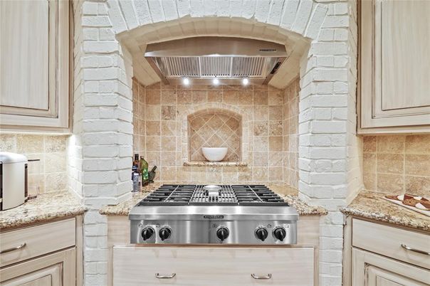 Interior, Kitchen, Stainless Steel Appliances, Stone Walls