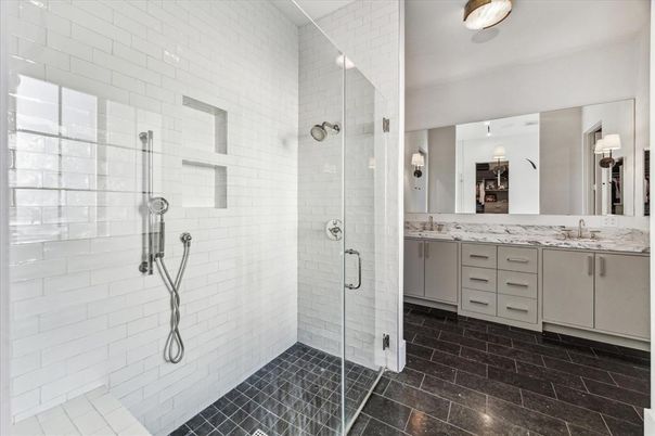 Bathroom, Dual Sink Vanities, Glass Shower, Interior