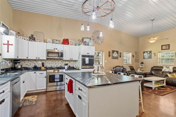 Interior, Kitchen, Pendant Lights, Stainless Steel Appliances