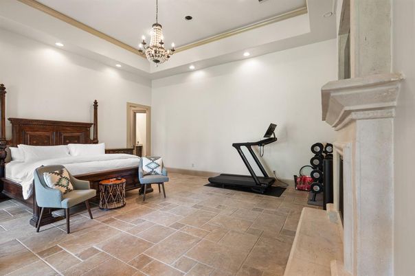 Bedroom, Chandelier, Interior, Recessed Lighting
