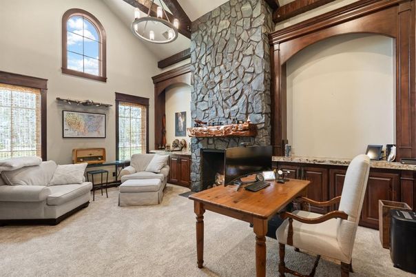 Fireplace, Interior, Living room, Stone Walls