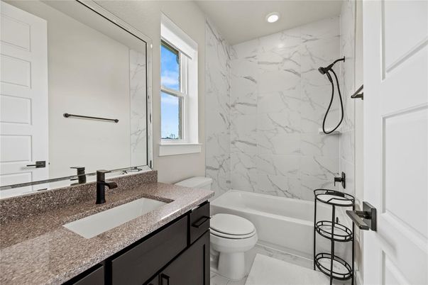 Bathroom, Interior, Marble Walls, Recessed Lighting