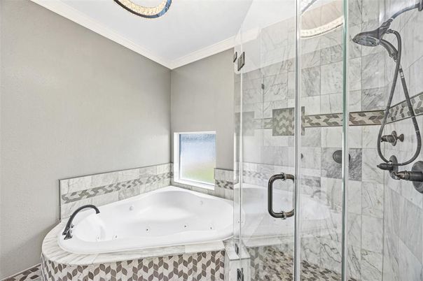 Bathroom, Glass Shower, Interior, Marble Walls