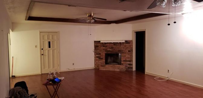 Empty room, Fireplace, Interior, Wood Texture Flooring