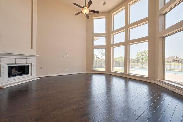 Empty room, Fireplace, Interior, Wood Texture Flooring