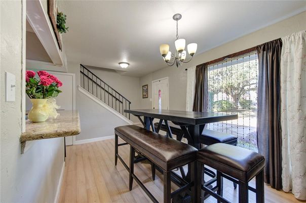 Chandelier, Dining room, Interior, Wood Texture Flooring