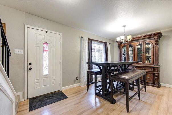 Chandelier, Dining room, Interior, Wood Texture Flooring