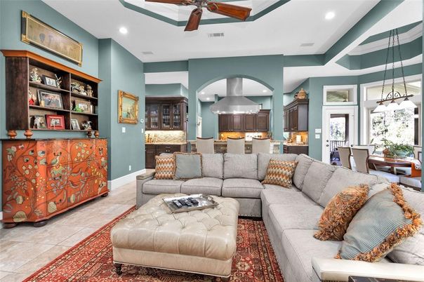 Dining room, Interior, Kitchen, Living room, Pendant Lights, Recessed Lighting