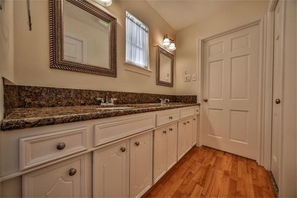 Bathroom, Dual Sink Vanities, Interior, Wood Texture Flooring