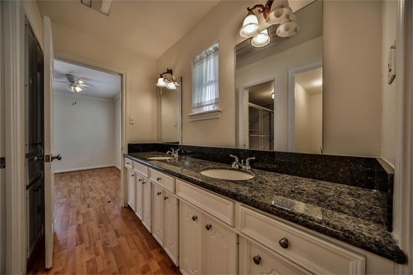 Bathroom, Dual Sink Vanities, Interior, Wood Texture Flooring
