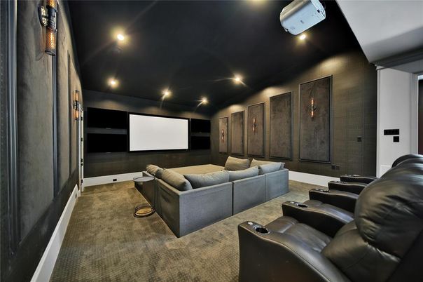 Home Theatre Room, Interior, Projection Screen, Recessed Lighting, Theatre Room