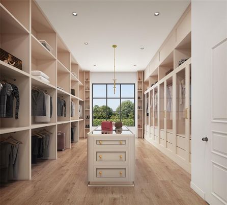 Interior, Pendant Lights, Recessed Lighting, Walk-in Closets, Wood Texture Flooring