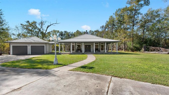 Attached, Backyard, Detached Garage, Exterior, Facade, Ranch