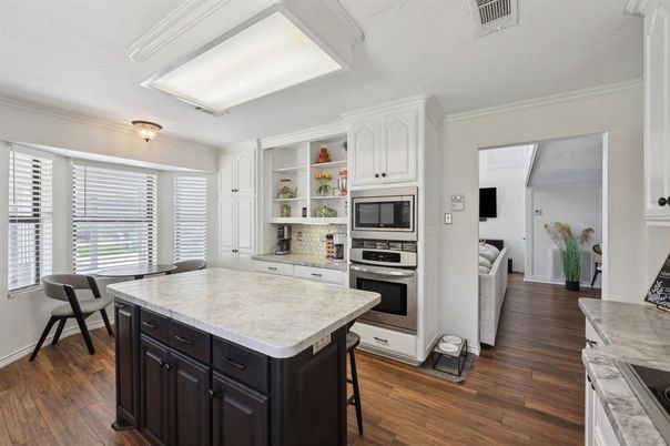 Interior, Kitchen, Stainless Steel Appliances, Wood Texture Flooring