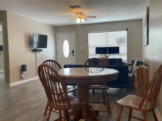 Dining room, Interior, Wood Texture Flooring