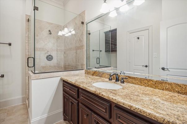Bathroom, Dual Sink Vanities, Glass Shower, Interior