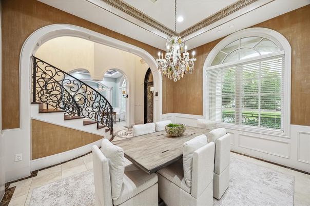 Chandelier, Dining room, Interior, Recessed Lighting