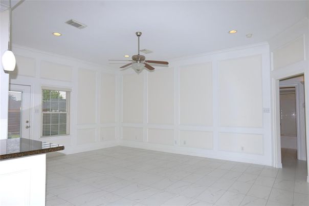 Empty room, Interior, Marble, Pendant Lights, Recessed Lighting