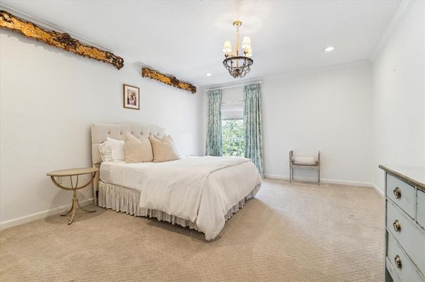 Bedroom, Chandelier, Interior, Recessed Lighting