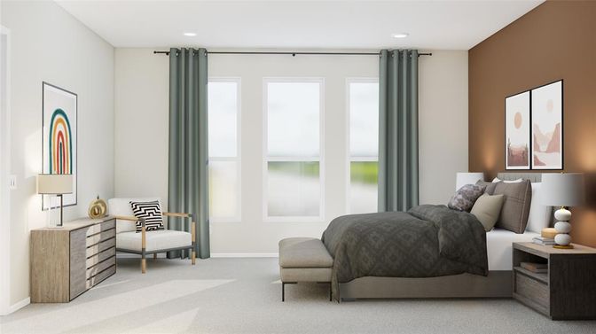 Bedroom, Interior, Recessed Lighting