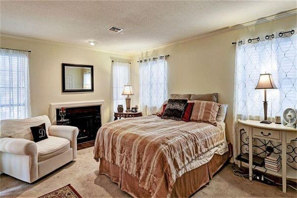 Bedroom, Fireplace, Interior, Recessed Lighting