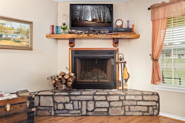 Fireplace, Interior, Wood Texture Flooring