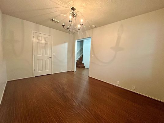 Chandelier, Empty room, Interior, Wood Texture Flooring