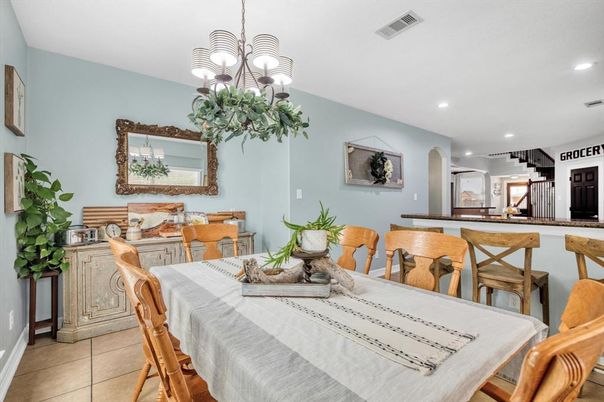 Chandelier, Dining room, Interior, Recessed Lighting