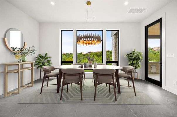 Dining room, Interior, Pendant Lights, Recessed Lighting