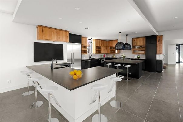Interior, Kitchen, Pendant Lights, Recessed Lighting, Stainless Steel Appliances