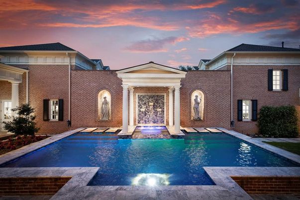 Exterior, Facade, Brick Facade, Pool, French Provincial