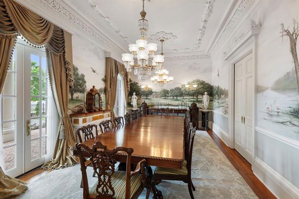 Chandelier, Dining room, Interior, Wood Texture Flooring