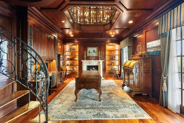 Fireplace, Interior, Recessed Lighting, Wooden Beams, Wooden Ceilings, Wood Texture Flooring, Wooden Walls