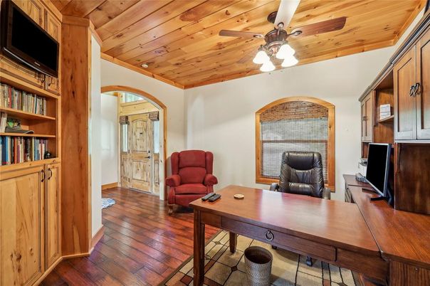 Home Office, Interior, Wooden Ceilings, Wood Texture Flooring