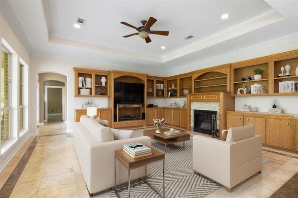 Fireplace, Interior, Living room, Recessed Lighting