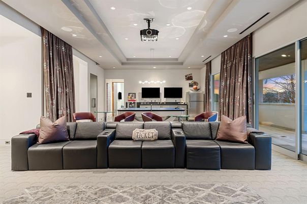 Interior, Living room, Recessed Lighting, Theatre Room