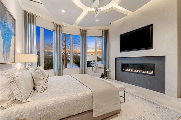 Bedroom, Fireplace, Interior, Recessed Lighting