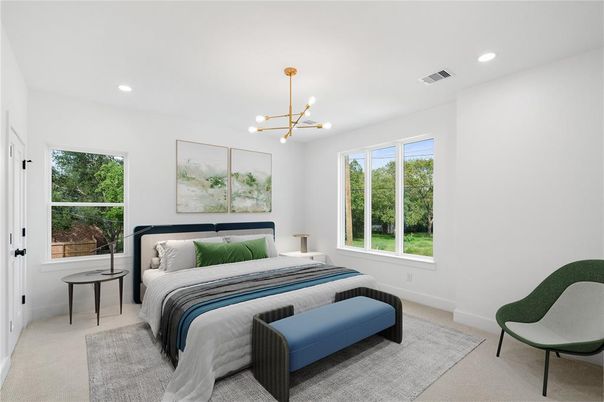 Bedroom, Interior, Pendant Lights, Recessed Lighting
