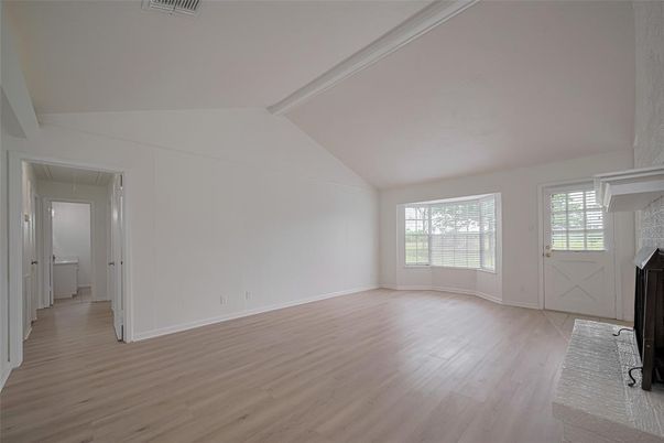 Empty room, Fireplace, Interior, Wood Texture Flooring