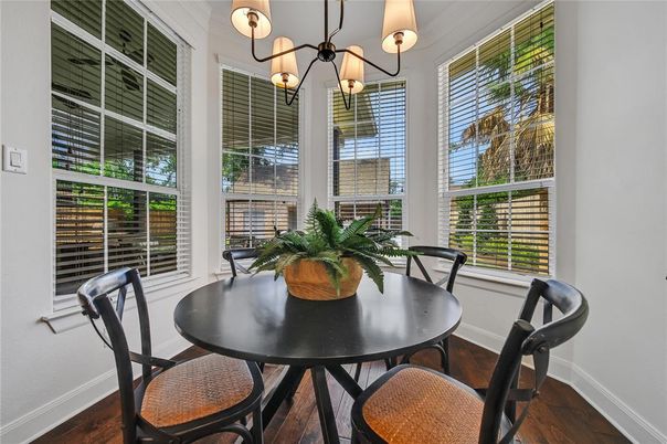 Chandelier, Dining room, Interior, Wood Texture Flooring