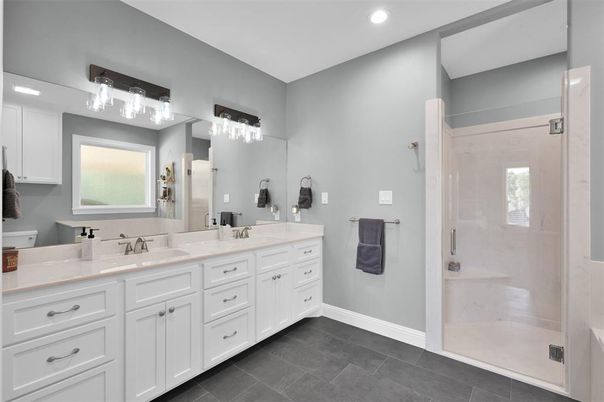 Bathroom, Dual Sink Vanities, Interior, Recessed Lighting
