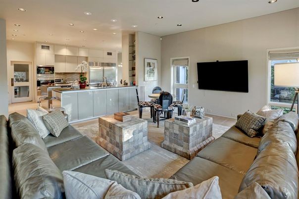Dining room, Interior, Kitchen, Living room, Recessed Lighting, Stainless Steel Appliances