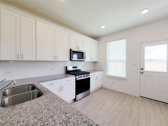 Interior, Kitchen, Recessed Lighting, Wood Texture Flooring