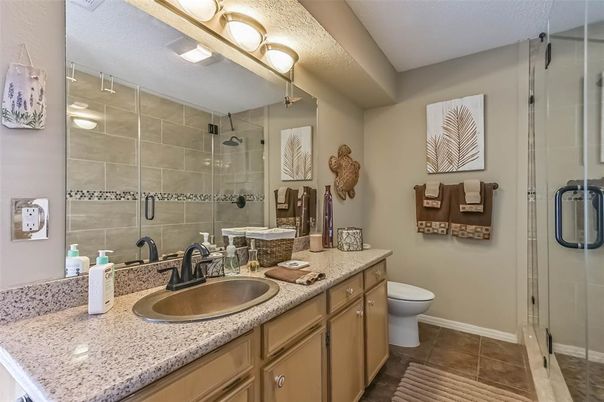 Bathroom, Dual Sink Vanities, Glass Shower, Interior