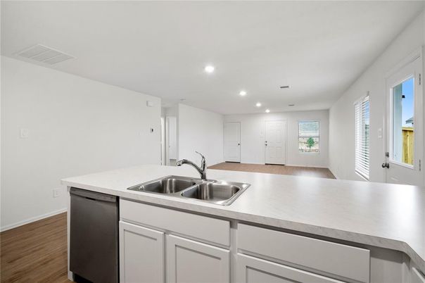 Interior, Kitchen, Recessed Lighting, Wood Texture Flooring