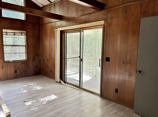 Empty room, Interior, Wooden Beams, Wood Texture Flooring, Wooden Walls