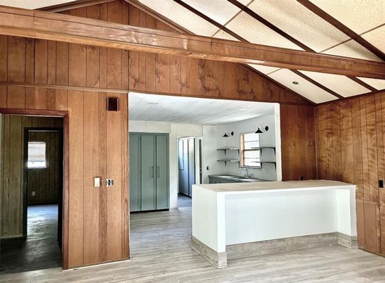 Interior, Kitchen, Wooden Beams, Wood Texture Flooring, Wooden Walls
