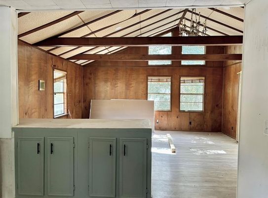 Interior, Kitchen, Wooden Beams, Wood Texture Flooring, Wooden Walls