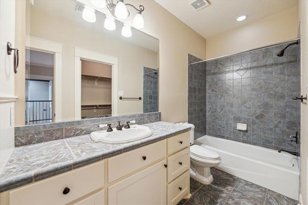 Bathroom, Interior, Recessed Lighting, Tile Countertops